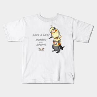 Save a Life!  Rescue & Adopt ~ Cockatiel Kids T-Shirt